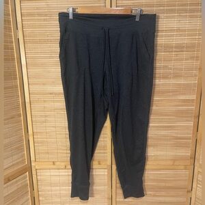Lole charcoal gray joggers athletic pants drawstring woman’s large EUC